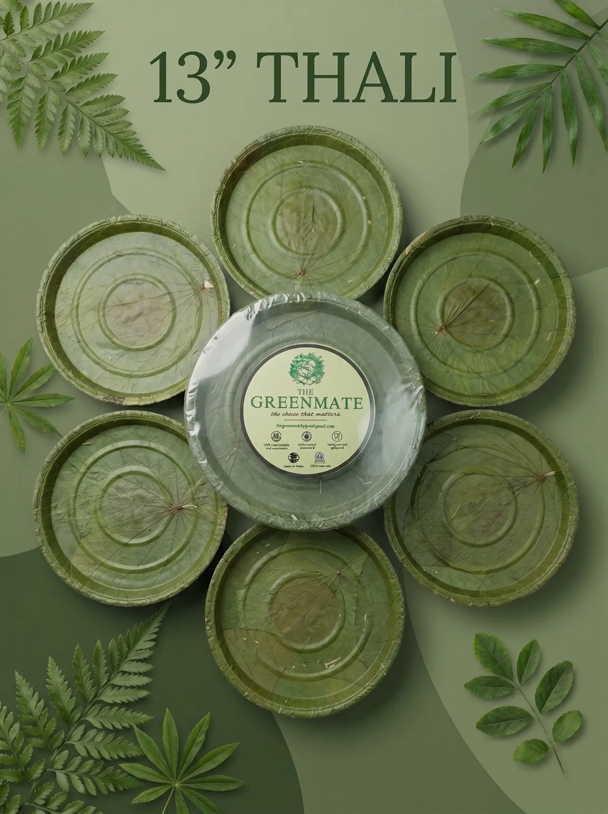 13" Siali Leaf Thali
